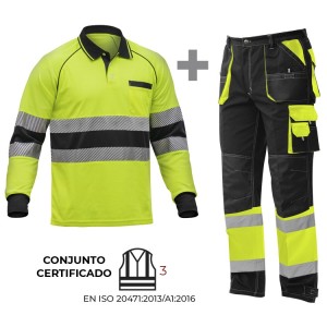 CONJUNTO CLASE 3 FORTE ALTA VISIBILIDAD BICOLOR. POLO y PANTALÓN