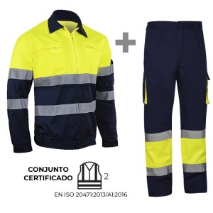 CONJUNTO CLASE 2 ALTA VISIBILIDAD BICOLOR. CAZADORA y PANTALÓN