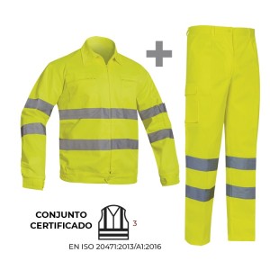CONJUNTO CAZADORA Y PANTALÓN TERGAL ALTA VISIBILIDAD ADEEPI - CLASE 3