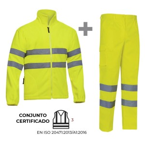 CONJUNTO FORRO POLAR Y PANTALÓN TERGAL ALTA VISIBILIDAD ADEEPI - CLASE 3