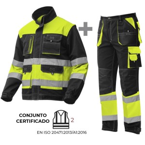 CONJUNTO CLASE 2 FORTE ALTA VISIBILIDAD BICOLOR. CAZADORA y PANTALÓN
