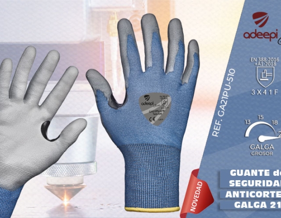 GUANTE SEGURIDAD ANTICORTE ADEEPI GLOVES: GA21PU-510