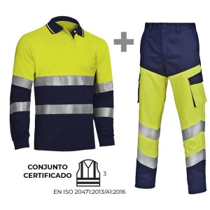 CONJUNTO CLASE 3 ALTA VISIBILIDAD BICOLOR. POLO y PANTALÓN